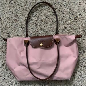 Rose pink long champ bag